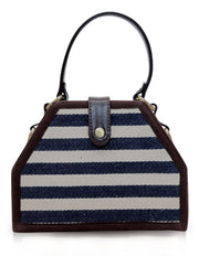 Black and white jacquard trapezium sling bag