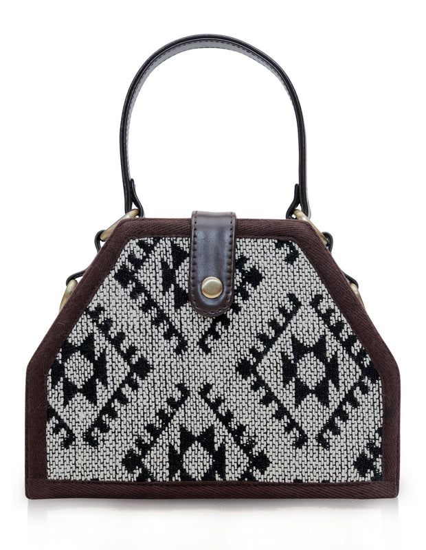 Monochrome trapezium sling bag