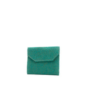 Teal jute card holder