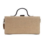 Baagecha hand embroidered natural jute clutch bag