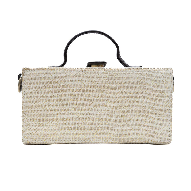 Floret Hand embroidered clutch bag (jute bag) by gonecase