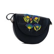 Bling hand embroidered black sling bag