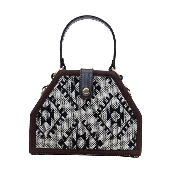 Monochrome trapezium sling bag