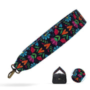 Black floral Printed bag strap