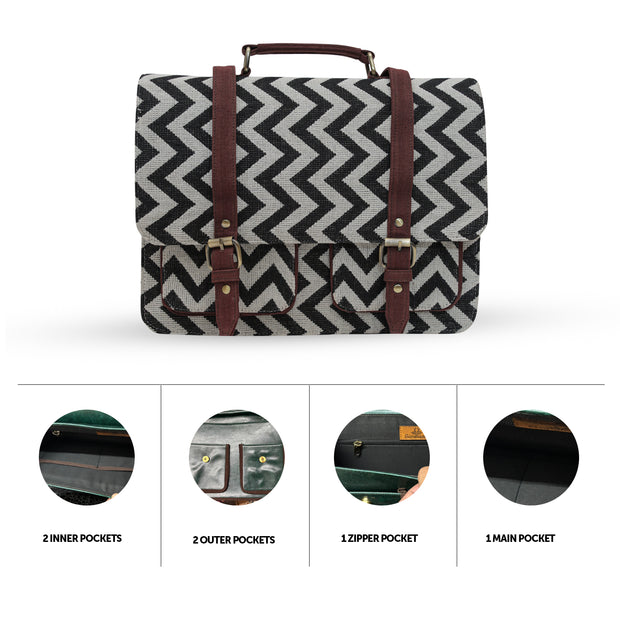 Zig Zag Printed Laptop bag