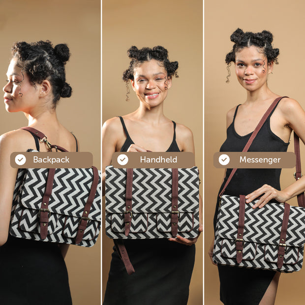 Zig Zag Printed Laptop bag