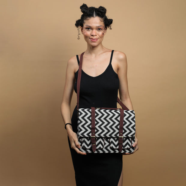 Zig Zag Printed Laptop bag