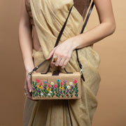 Baagecha hand embroidered natural jute clutch bag