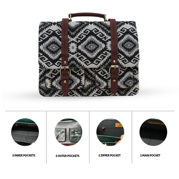 Checkerboard Printed Laptop bag details