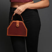 Cherry Handcrafted Trapezium Sling Bag for women