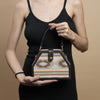 Image of Shades of brown trapezium sling bag