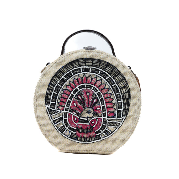 Get Madhubani Beads Embroidered Sling Round Jute Bag from Gonecase store 