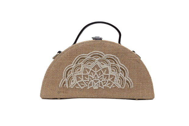 purchase Mandala Half Round Embroidered Jute Bag from gonecase