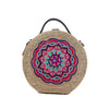 Image of Mandala hand embroidered round jute bag