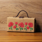 Pichwai Hand Embroidered Clutch Bag (jute bag) Gonecase.in