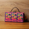 Image of Anokhi Brown hand embroidered clutch bag teal (jute bag) gonecase