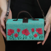 Pichwai Hand Embroidered Clutch Bag (jute bag)