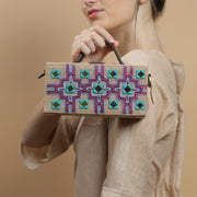 Chakori Hand Embroidered Clutch Jute Bag