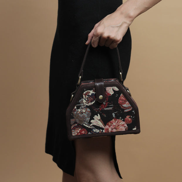 Floral trapezium sling bag by gonecase