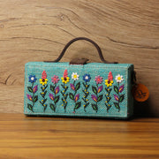 Baagecha hand embroidered natural jute clutch bag