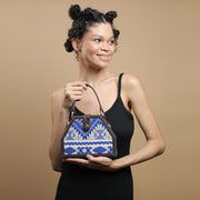 Ultramarine trapezium sling bag by gonecase