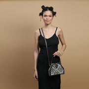 Monochrome trapezium sling bag  by Gonecase