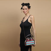 Linear trapezium sling bag by gonecase