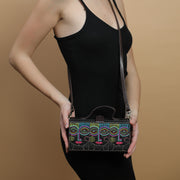 Anokhi Black hand embroidered designer clutch bag