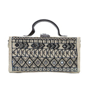 Dhaka Hand Embroidered Clutch Jute Bag