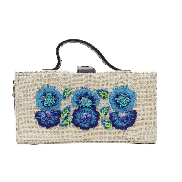 Floral Hand Embroidered clutch bag (jute bag)