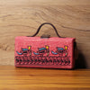 Image of Madhubani Bird Hand Embroidered clutch bag (jute bag) made by gonecase.in