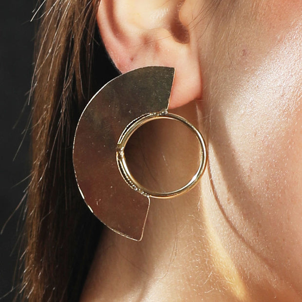 Order online Round Brass Plate Earring- gonecase.in