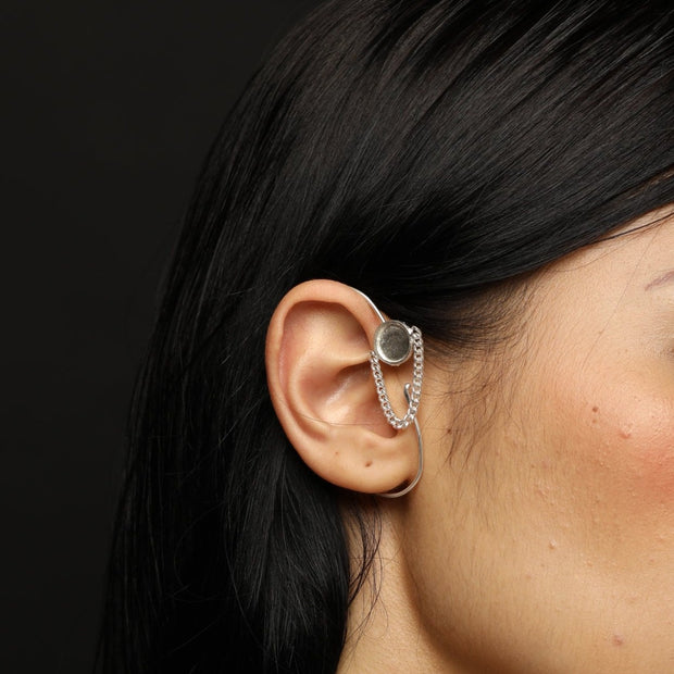 Handcrafted sterling silver earcuff