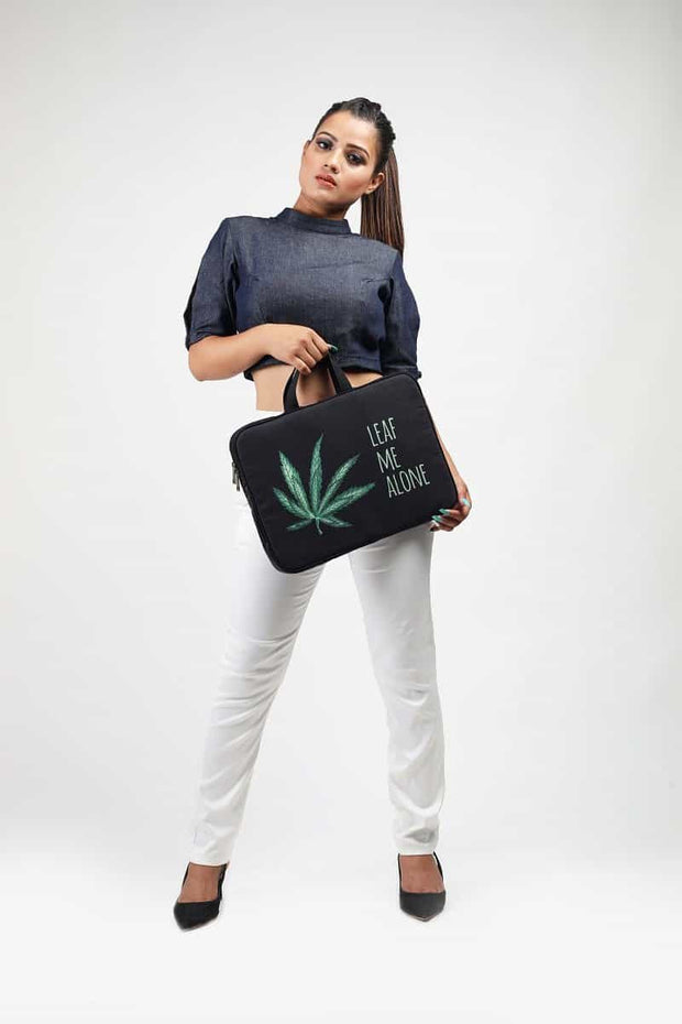 Leaf Me Alone Laptop Sleeve ,, gonecasestore - gonecasestore