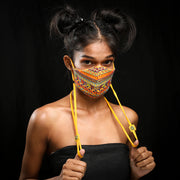 Yellow Dhaka Handcrafted Mask