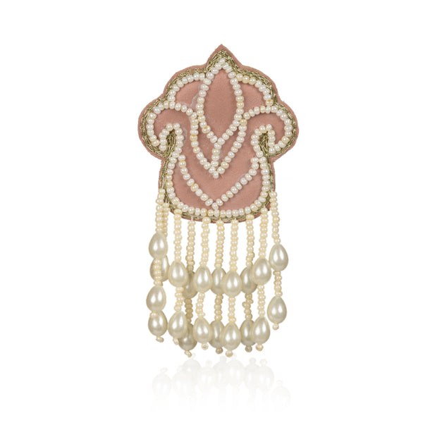 Mutiyaar small white embroidered earring