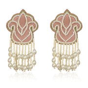 Mutiyaar small white embroidered earring