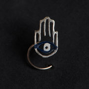 Order Online Hamsa Sterling Silver Nose Pin- gonecase.in