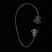 Evil eye sterling silver earcuff