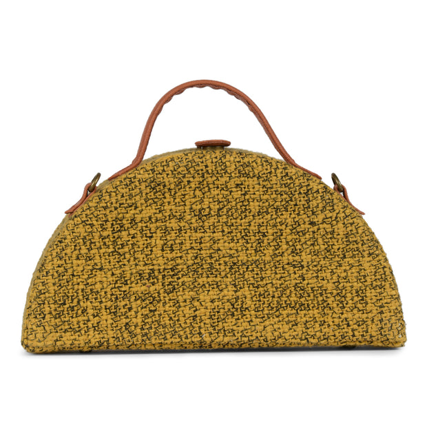 Order Online Yellow Texture Half Round Bag- gonecase.in