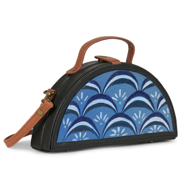 Order online Blue Ocean Hand painted Half Round Bag- gonecase.in