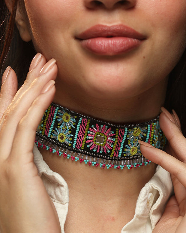 Chakori Hand Embroidered Choker by gonecase