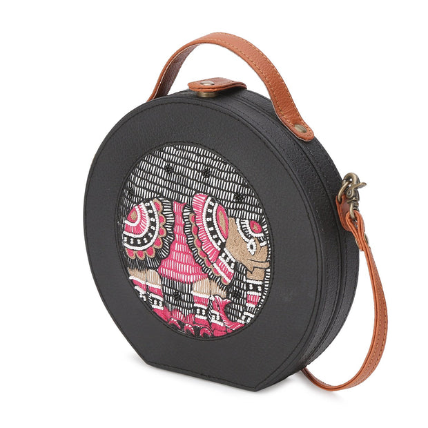 Madhubani Elephant Embroidery Sling Bag ,sling bag, gonecasestore - gonecasestore