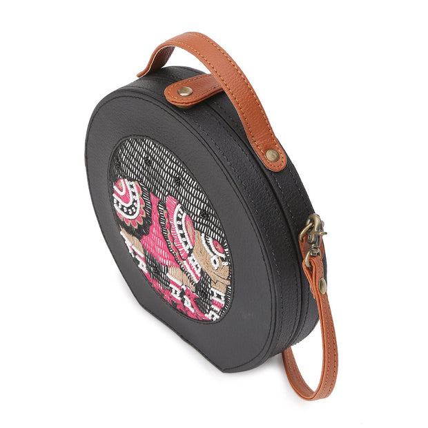 Madhubani Elephant Embroidery Sling Bag ,sling bag, gonecasestore - gonecasestore