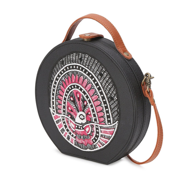 Madhubani Beads Embroidered Sling Bag ,sling bag, gonecasestore - gonecasestore