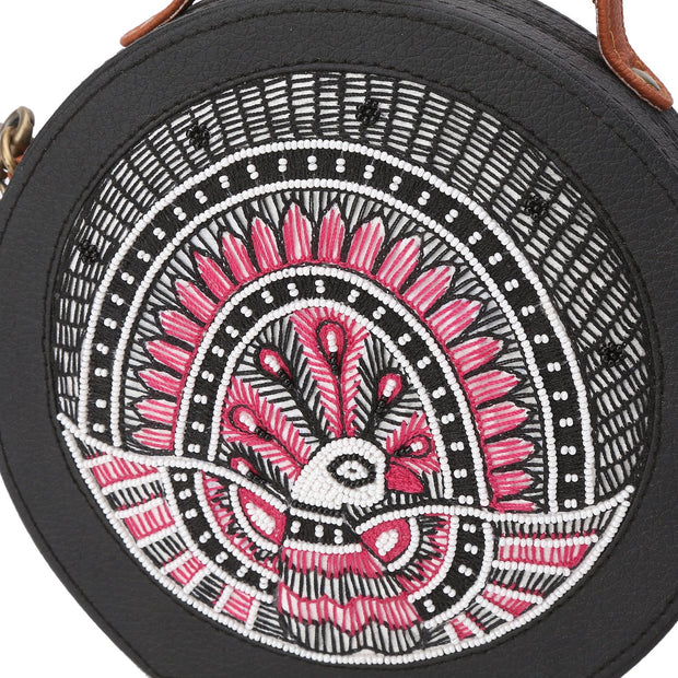 Madhubani Beads Embroidered Sling Bag ,sling bag, gonecasestore - gonecasestore