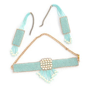 order online Pearl Teal Hand Embroidered Wedding Set- gonecase.in