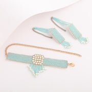 order online Pearl Teal Hand Embroidered Wedding Set- gonecase.in