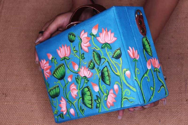 Lotus All Side Handpainted Sling Bag ,sling bag, gonecasestore - gonecasestore