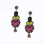 Saroj Pink Embroidered Earrings ,Earrings, gonecasestore - gonecasestore